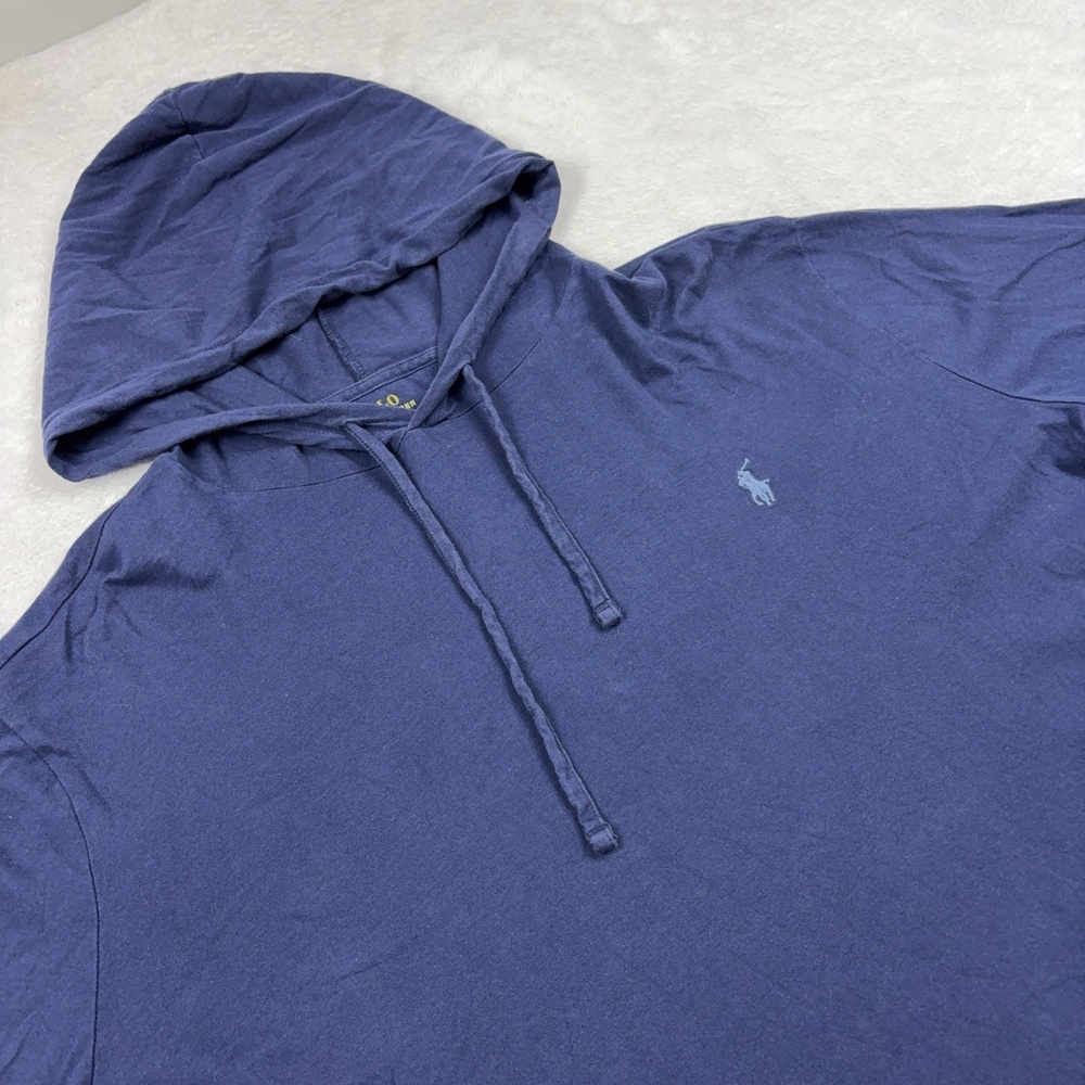 Polo Ralph Lauren Hoodie Pullover Men XL Blue Tagless Lightweight Cotton Jersey